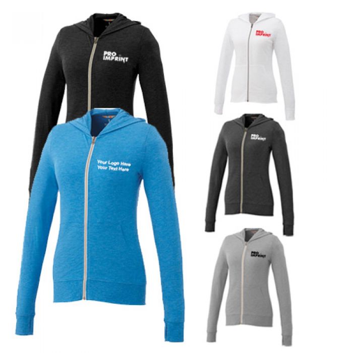 Custom Garner Knit Full Zip Poly Cotton Hoodies for Women