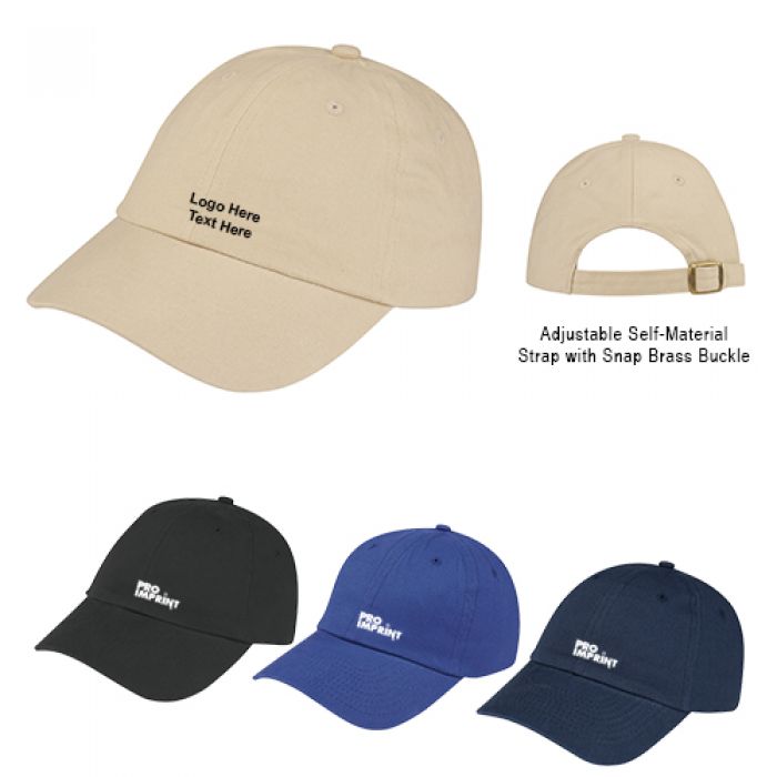 Personalized Logo Imprinted Low Profile Brushed Cotton Twill Caps