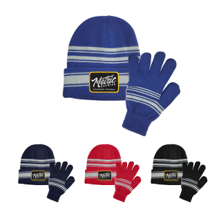 Cuff Beanies and Gloves Set