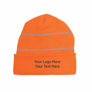 Knit Beanie with Reflective Stripes
