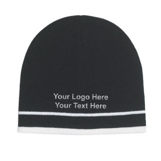 Knit Beanies with Double Stripes