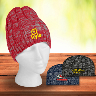 Custom Embroidered Heathered Knit Beanies
