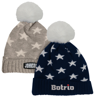 Printed Star Pom Beanies