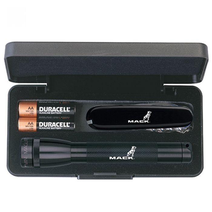 Personalized 2AA Mini MagLite with Swiss Army Climber Knife