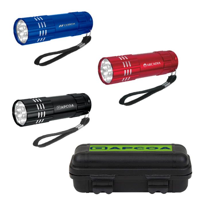 Custom Aluminum LED Flashlight And Small Hard Case Sets