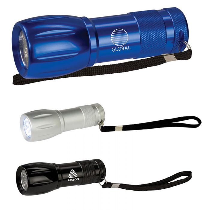 Custom Imprinted 9 LED Metal Flashlights
