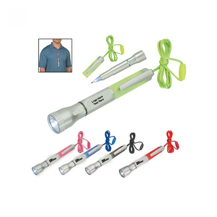 Custom Printed Flashlight with Light-Up Pen
