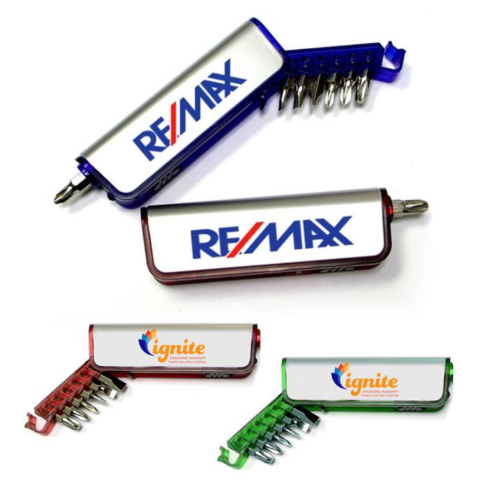 Personalized Screw Driver Set with LED Flashlights