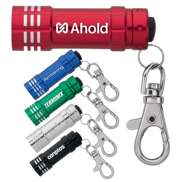 Personalized 3 LED Flashlights with Lobster Clips
