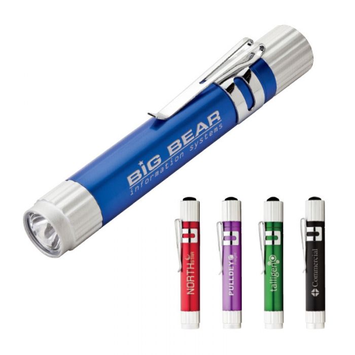 Personalized LED Flashlight with Pocket Clips