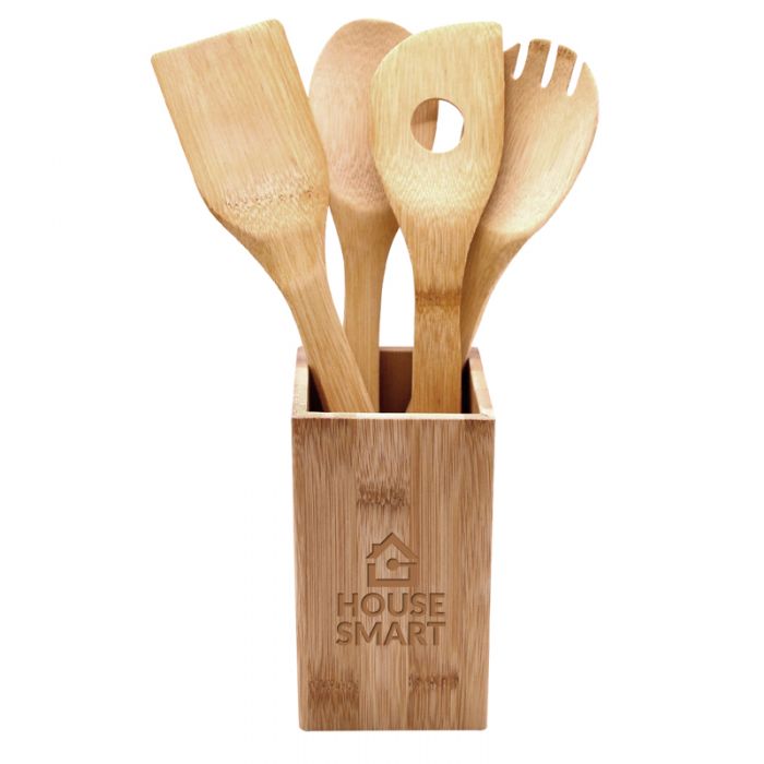 Personalized 5 Piece Bamboo Kitchen Tool Sets