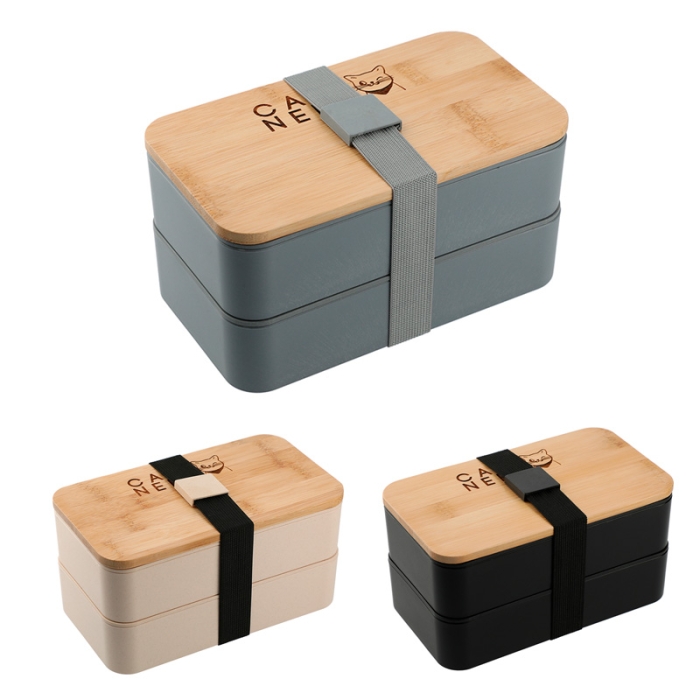 Customized Stackable Bamboo Fiber Bento Boxes