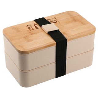 ized Stackable Bamboo Fiber Bento Boxes