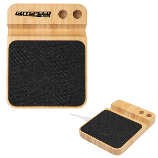 10W Bamboo Wireless Chargers with Pen Holder