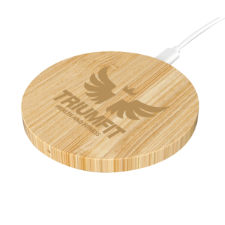 Custom 15W Round Bamboo Wireless Chargers
