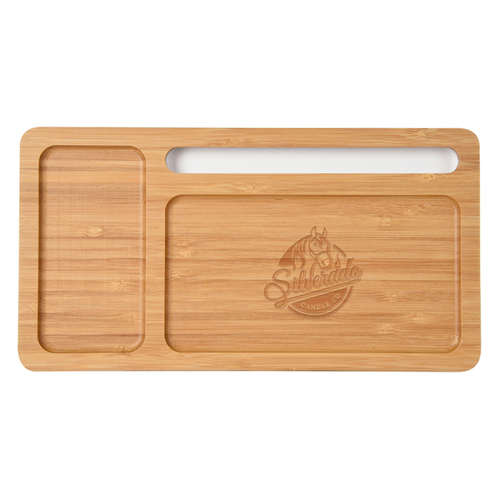 Custom Bamboo Wireless Charging Pads Desktop Organizer