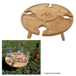ized Bamboo Portable Wine and Cheese Tables