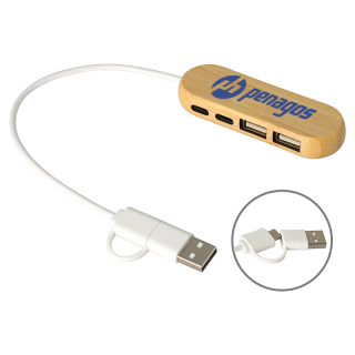 Bamboo Dual Port USB and TypeC Hubs