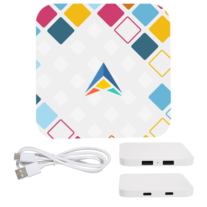 Personalized Power Up 2-Port USB Hubs and Charging Pad 2.0