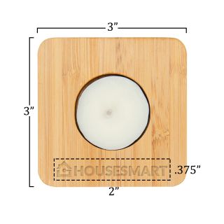 Printed Bamboo Tea Light Candle Holder with Candles