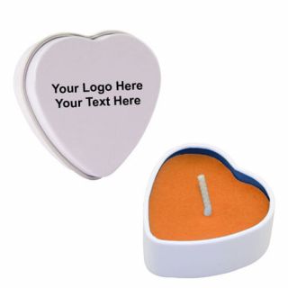 Printed Heart Tin Candles