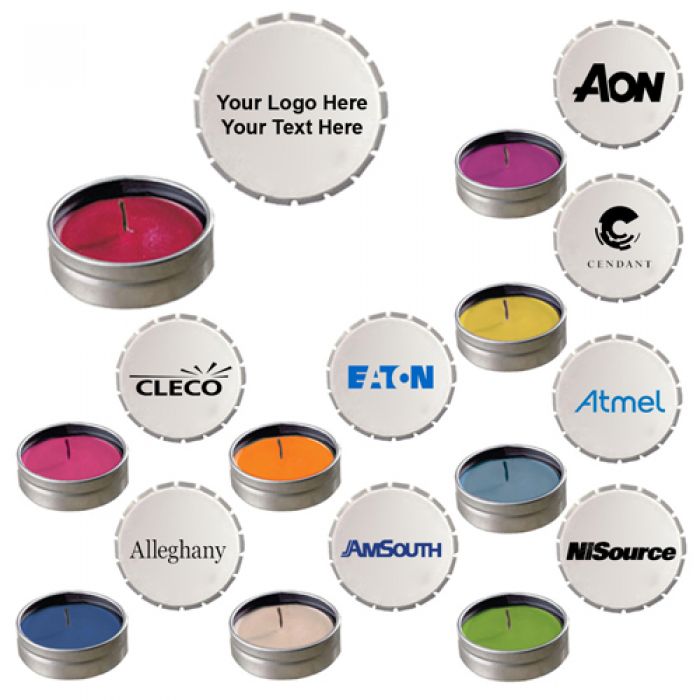  Custom Printed Snap Top Tin Candles