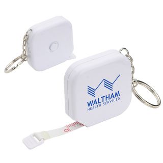 Printed Square 5' Tape Measures with Keychain