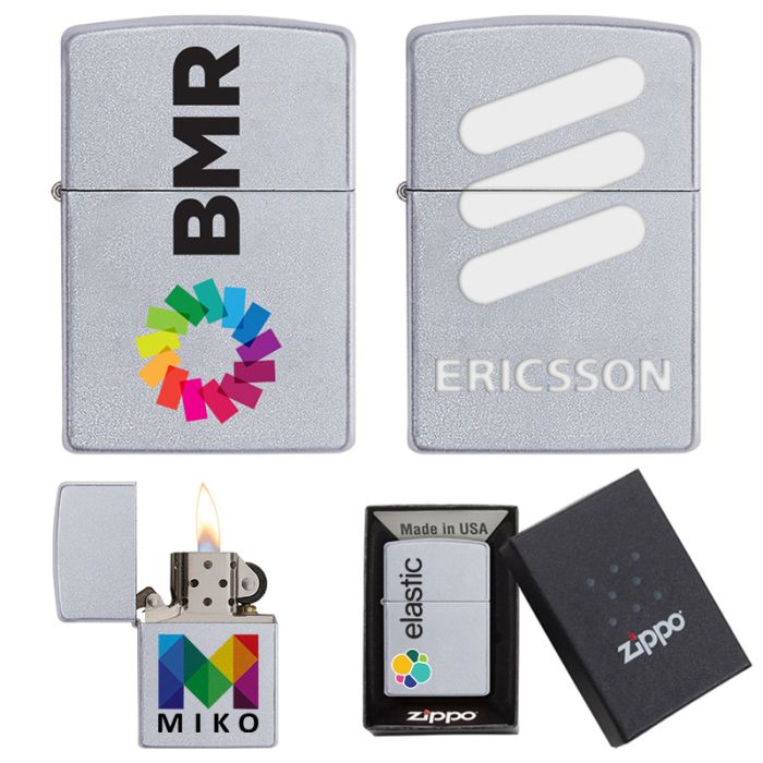 Custom Imprinted Satin Chrome Zippo® Windproof Lighters