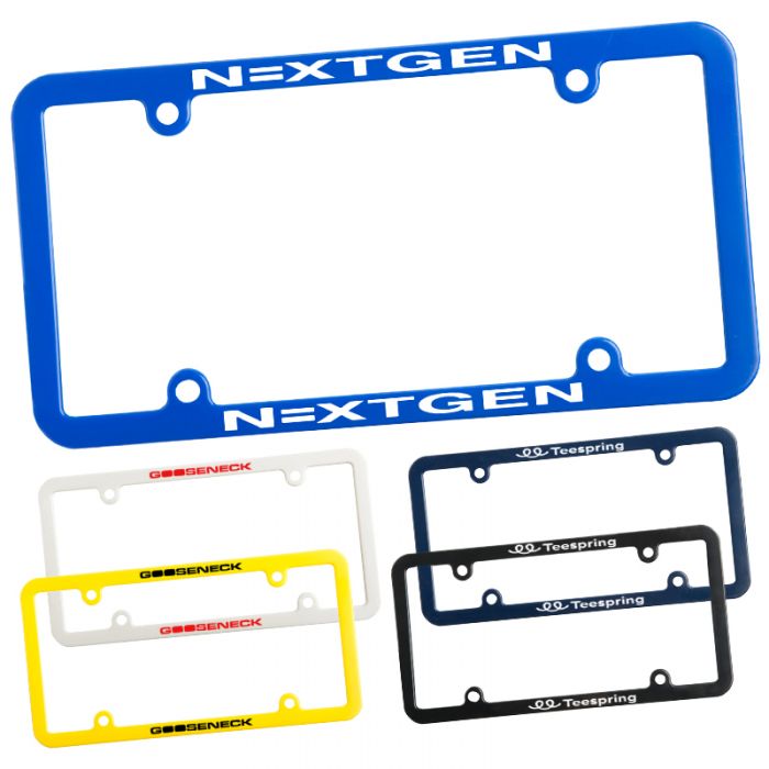 Custom Printed License Plate Frame With Straight 4 Holes