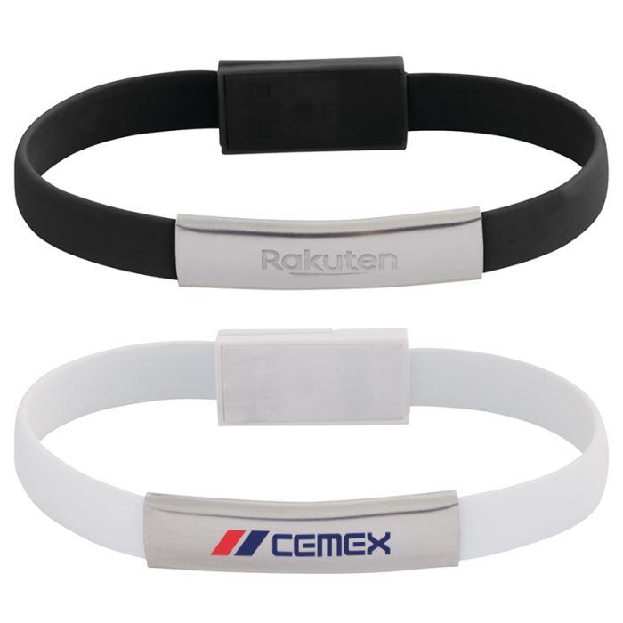 Custom Printed Savy 2 in 1 Charging Cable Bracelets
