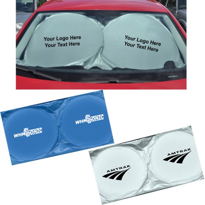 Logo Imprinted Round Shaped Car Sun Shades