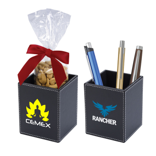 Faux Leather Pen Cup Sets