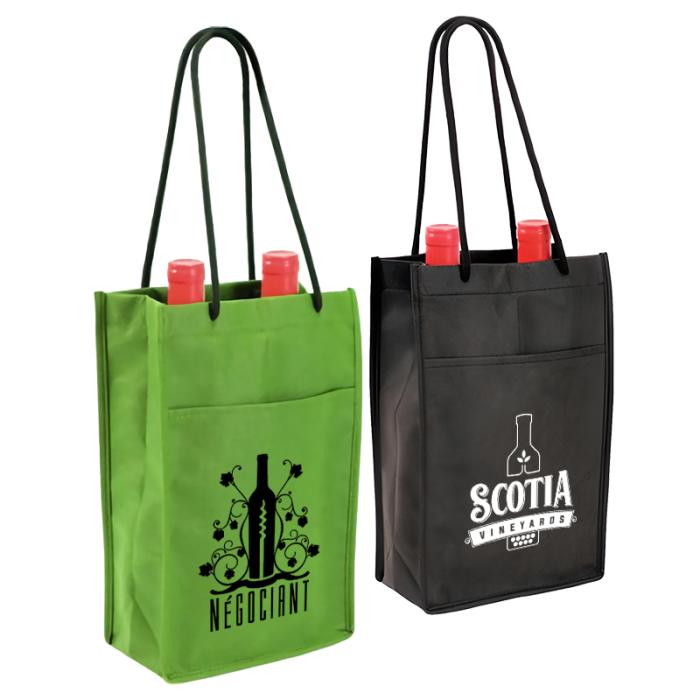 Custom Non-Woven Double Bottle Wine Bags
