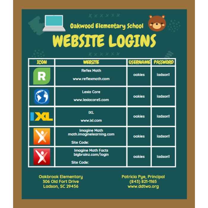 3.5x4 Custom Full Color Magnet with School Logins 20 Mil Square Corners