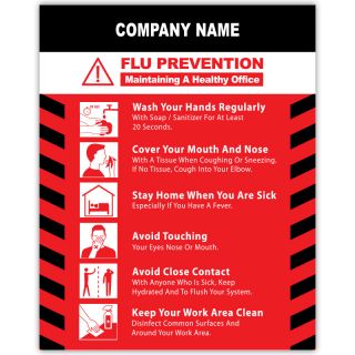 8x10 Flu Prevention Magnets 20 Mil Square Corners