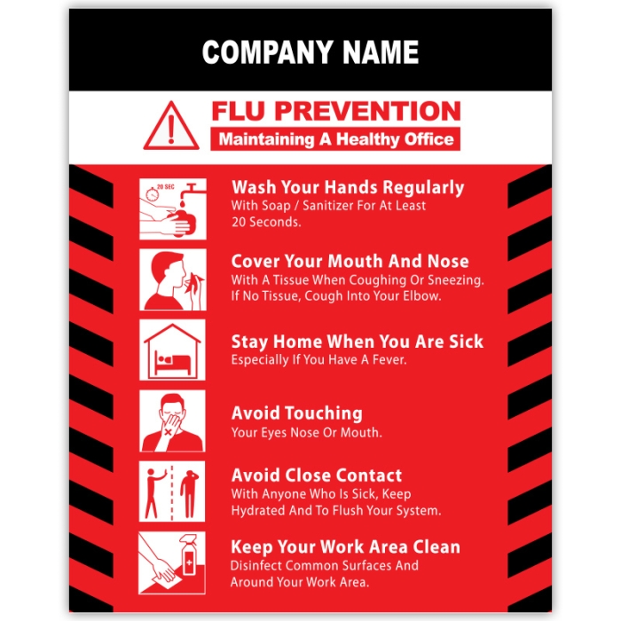 8x10 Custom Flu Prevention Magnets 20 Mil Square Corners