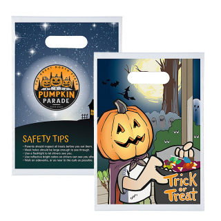 Custom Printed Recyclable Halloween Pumpkin Head Bags