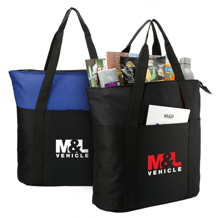 Custom Heavy Duty Zippered Business Tote Bags