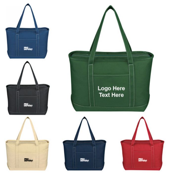 Personalized Large Cotton Canvas Yacht Tote Bags