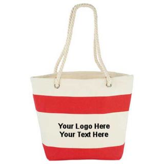 Capri Stripes Cotton Shopper Tote Bags