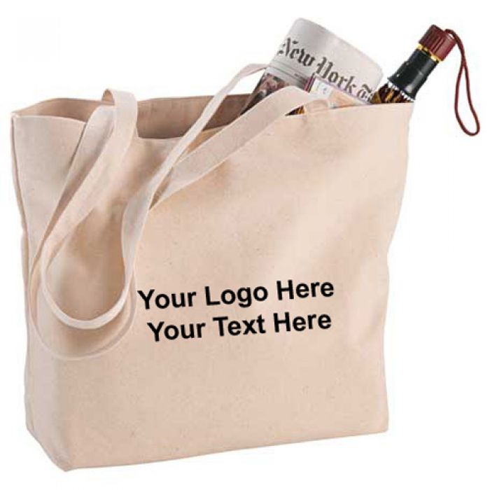 Promotional Signature Cotton Zippered Shopper Tote Bags
