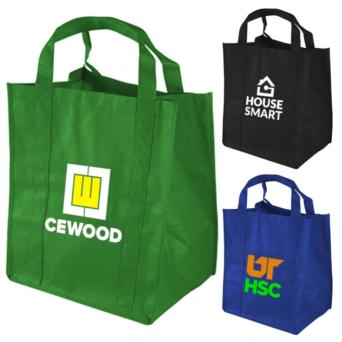 Custom Printed Recyclable Big Grocery Tote Bags
