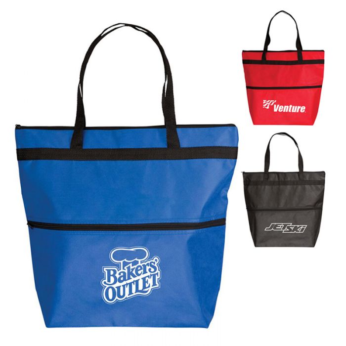 Custom Imprinted Fashion Zipper Tote Bags