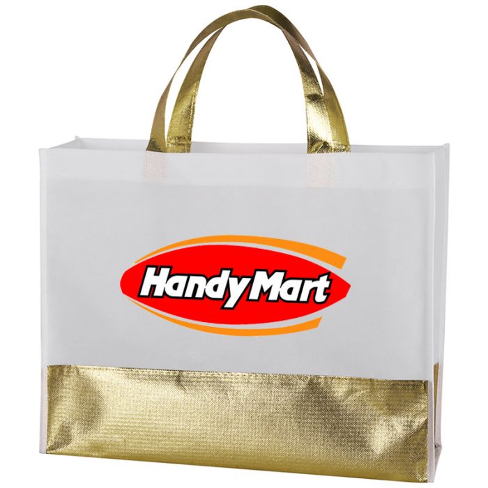 Custom Flair Metallic Accent Non-Woven Tote Bags