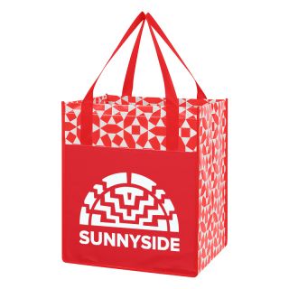 Geometric Non-Woven Shopping Tote Bags