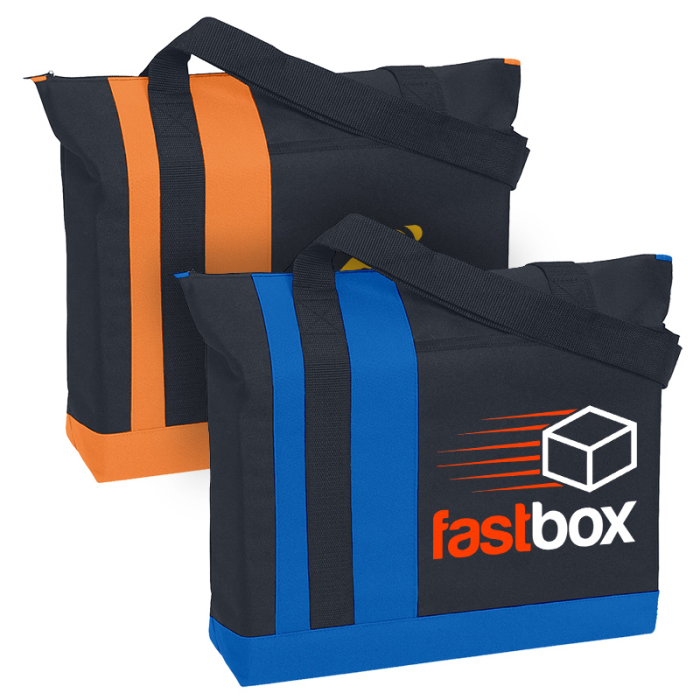 Custom Printed Tri-Band Polyester Tote Bags