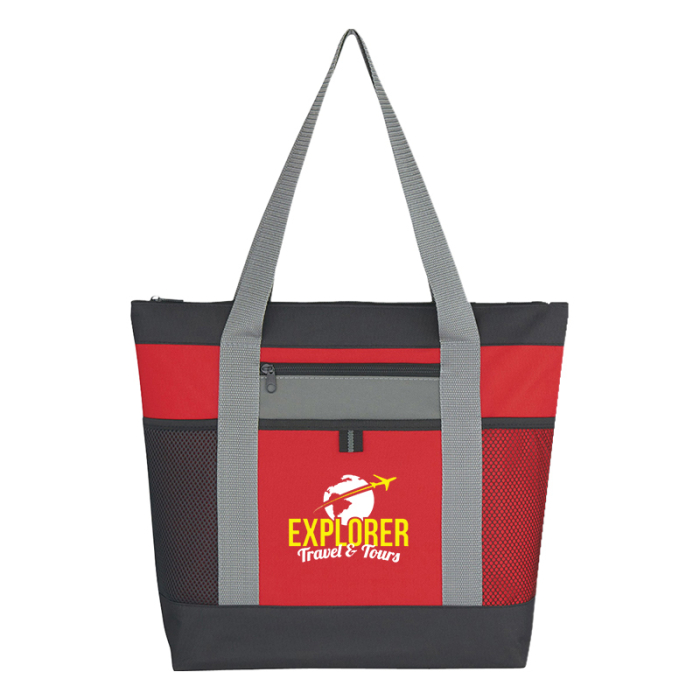 Promotional Tri-Color Polyester Tote Bags