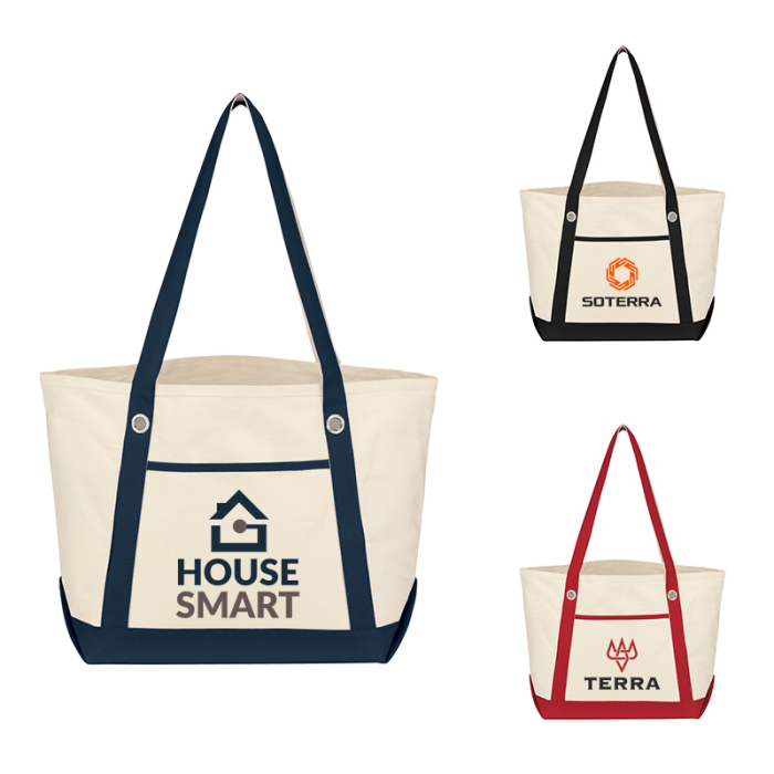 Custom Printed Medium Cotton Canvas Sailing Tote Bags