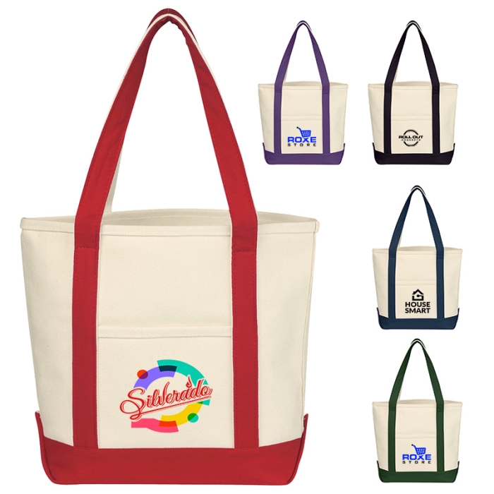 Custom Small Heavy Cotton Canvas Boat Tote Bags