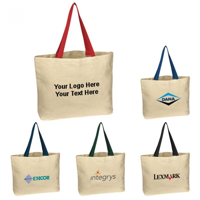Logo Imprinted Natural Cotton Canvas Tote Bags